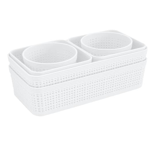 Simplify 6-Piece White Organizing Basket Set